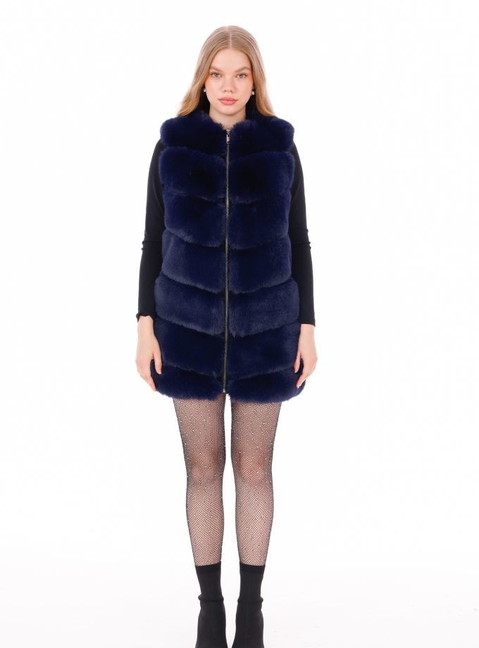 Lacivert Suni Kürk Yelek